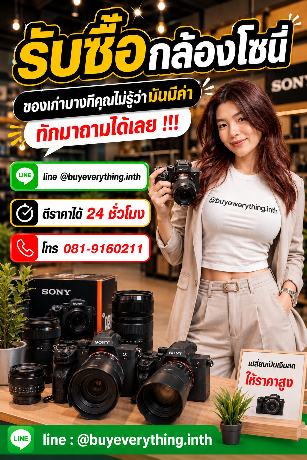 รับซื้อกล้องโซนี่ เก่า มือสอง เสีย ใช้ไม่ได้
