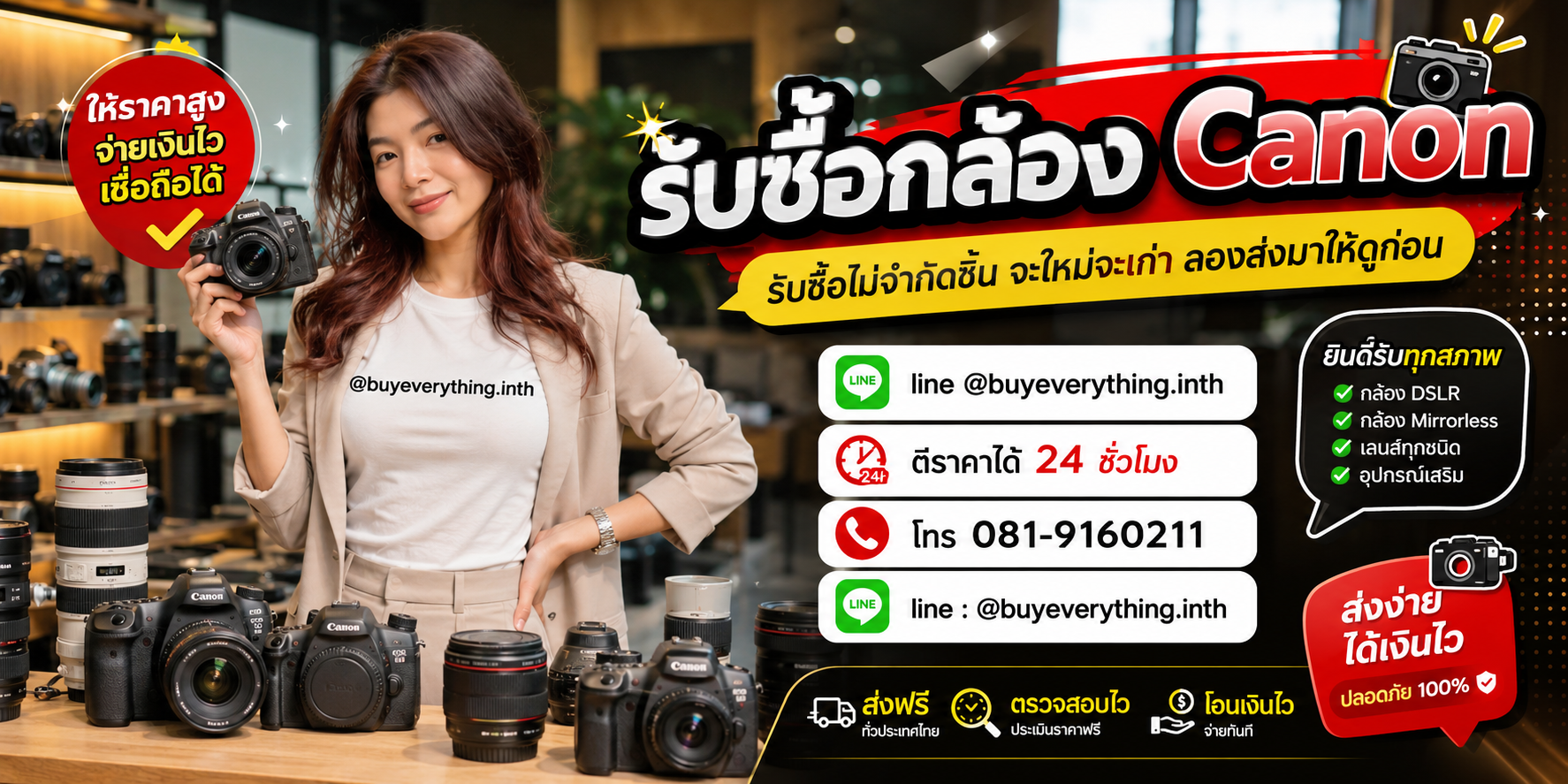 รับซื้อกล้อง Canon และอุปกรณ์ถ่ายภาพโดย buyeverything.in.th