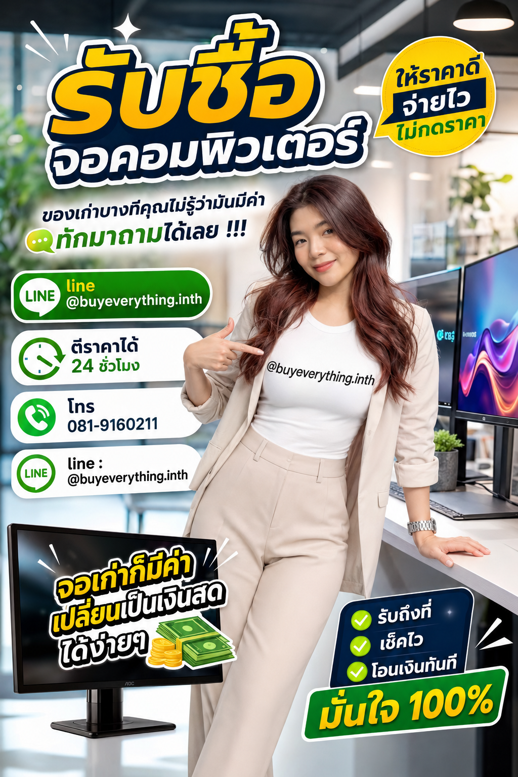 รับซื้อจอคอมพิวเตอร์ เก่า มือสอง เสีย ใช้ไม่ได้