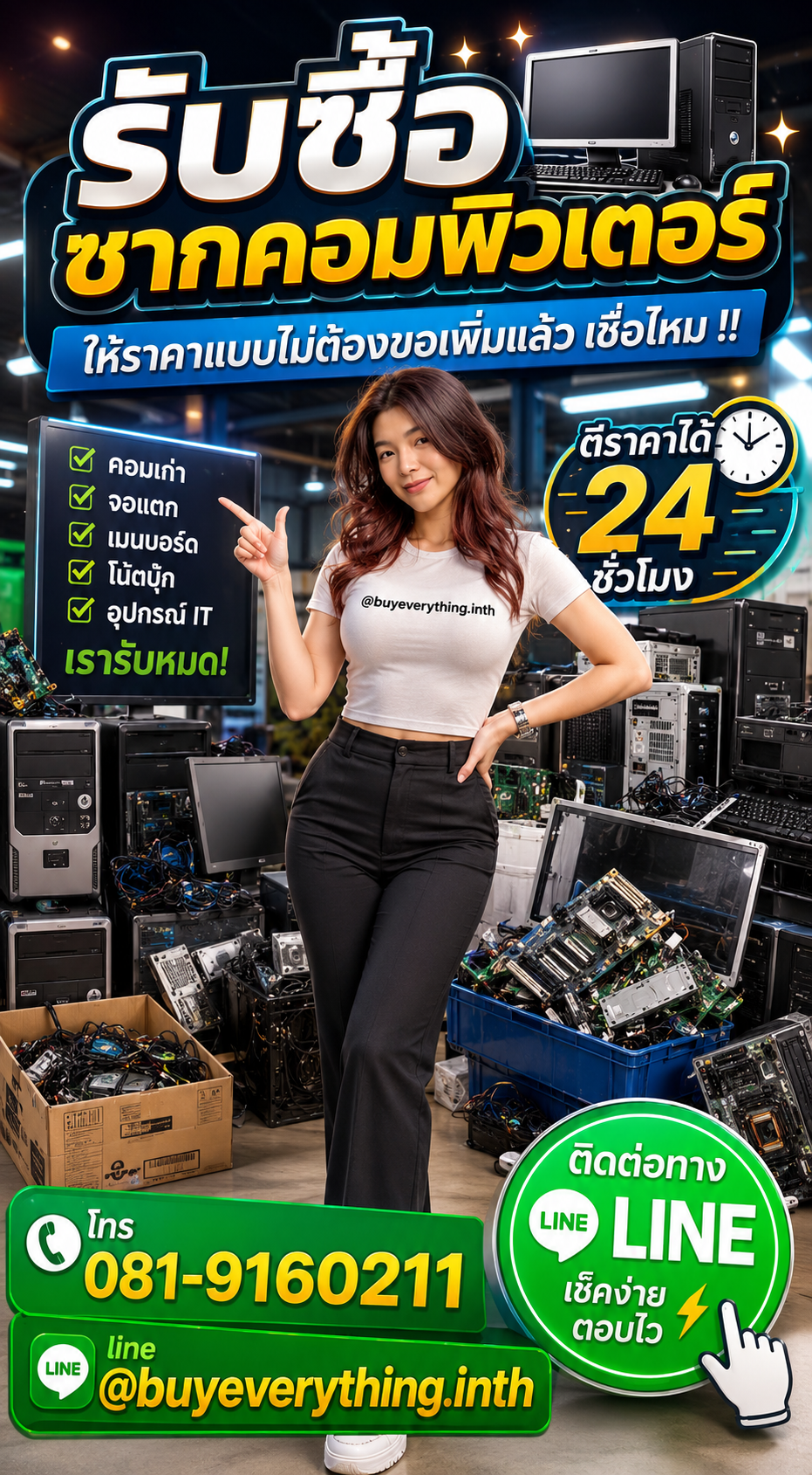 รับซื้อซากคอมพิวเตอร์ ให้ราคาดี buyeverything.in.th Line @buyeverything.inth