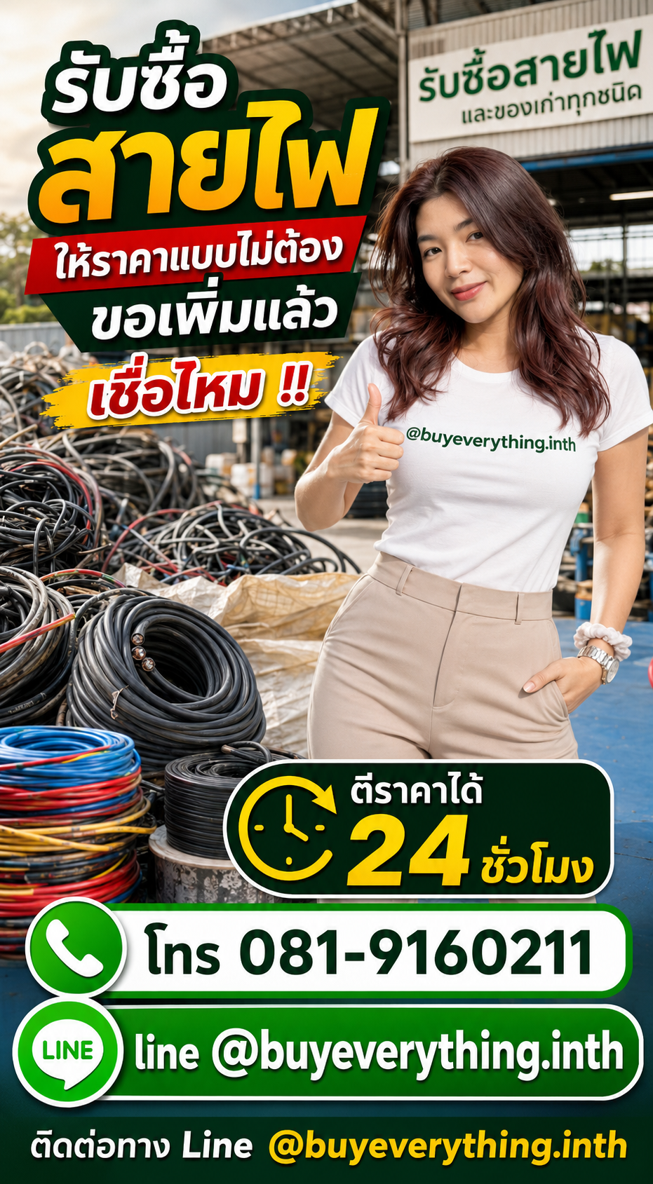 รับซื้อสายไฟ ให้ราคาดี buyeverything.in.th Line @buyeverything.inth