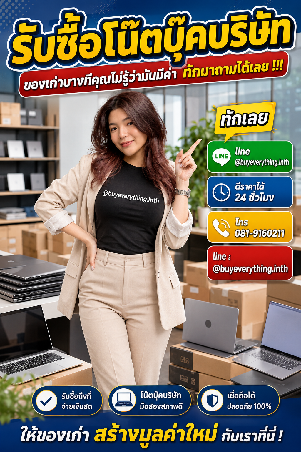 รับซื้อโน๊ตบุ๊คบริษัท เก่า มือสอง เสีย ใช้ไม่ได้