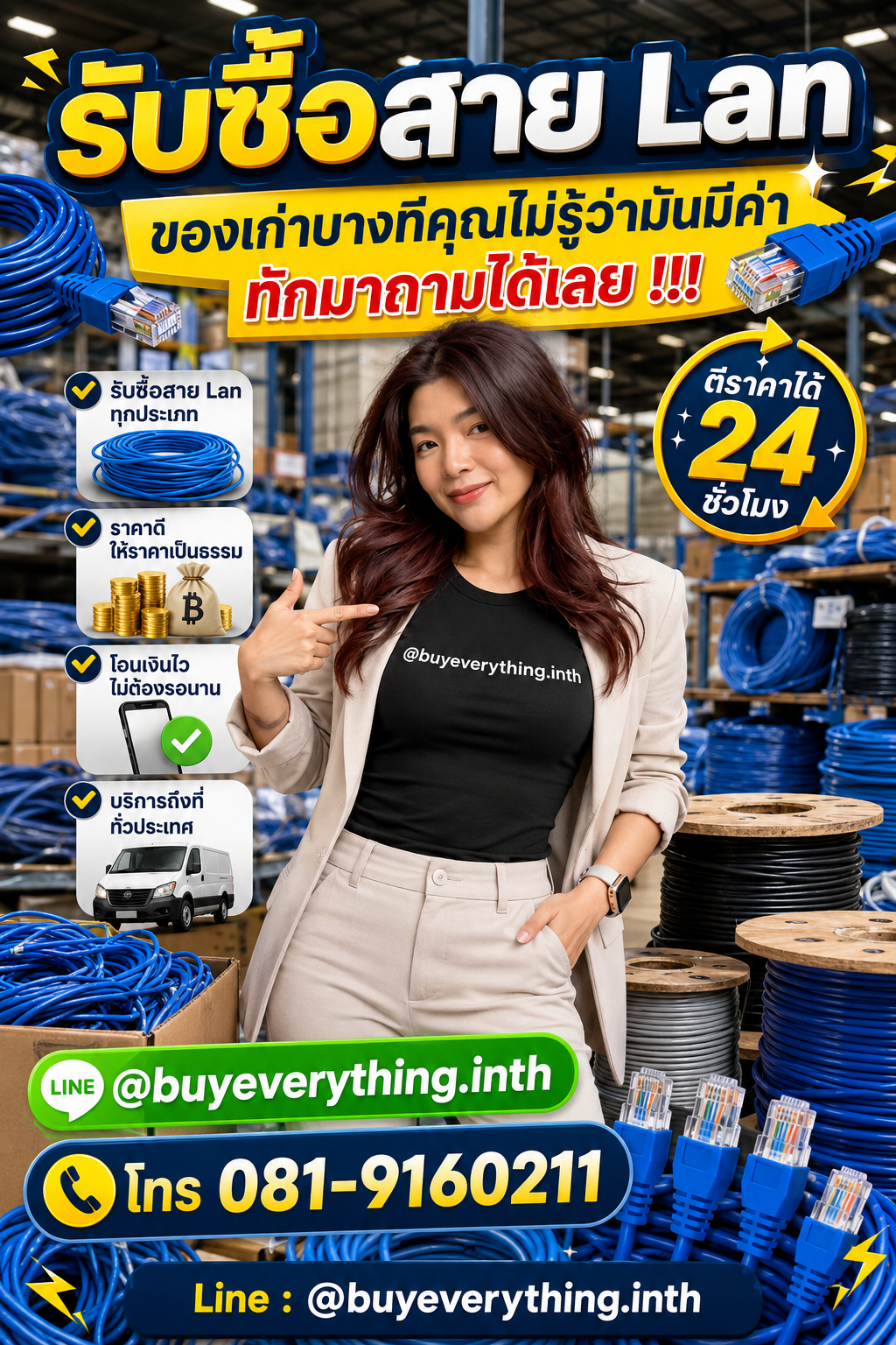 รับซื้อสาย Lan เก่า มือสอง เสีย ใช้ไม่ได้