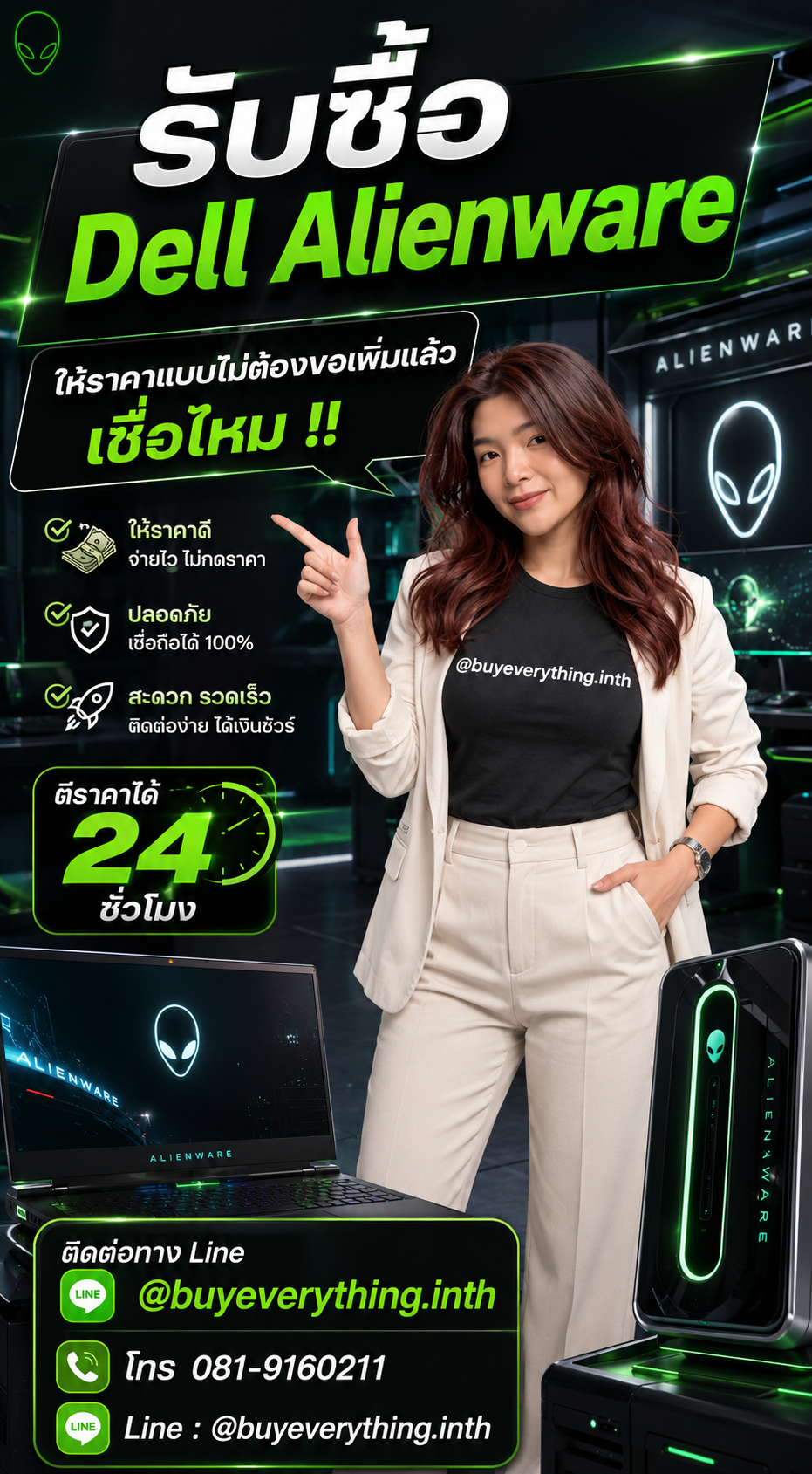 รับซื้อ Dell Alienware ให้ราคาดี buyeverything.in.th Line @buyeverything.inth