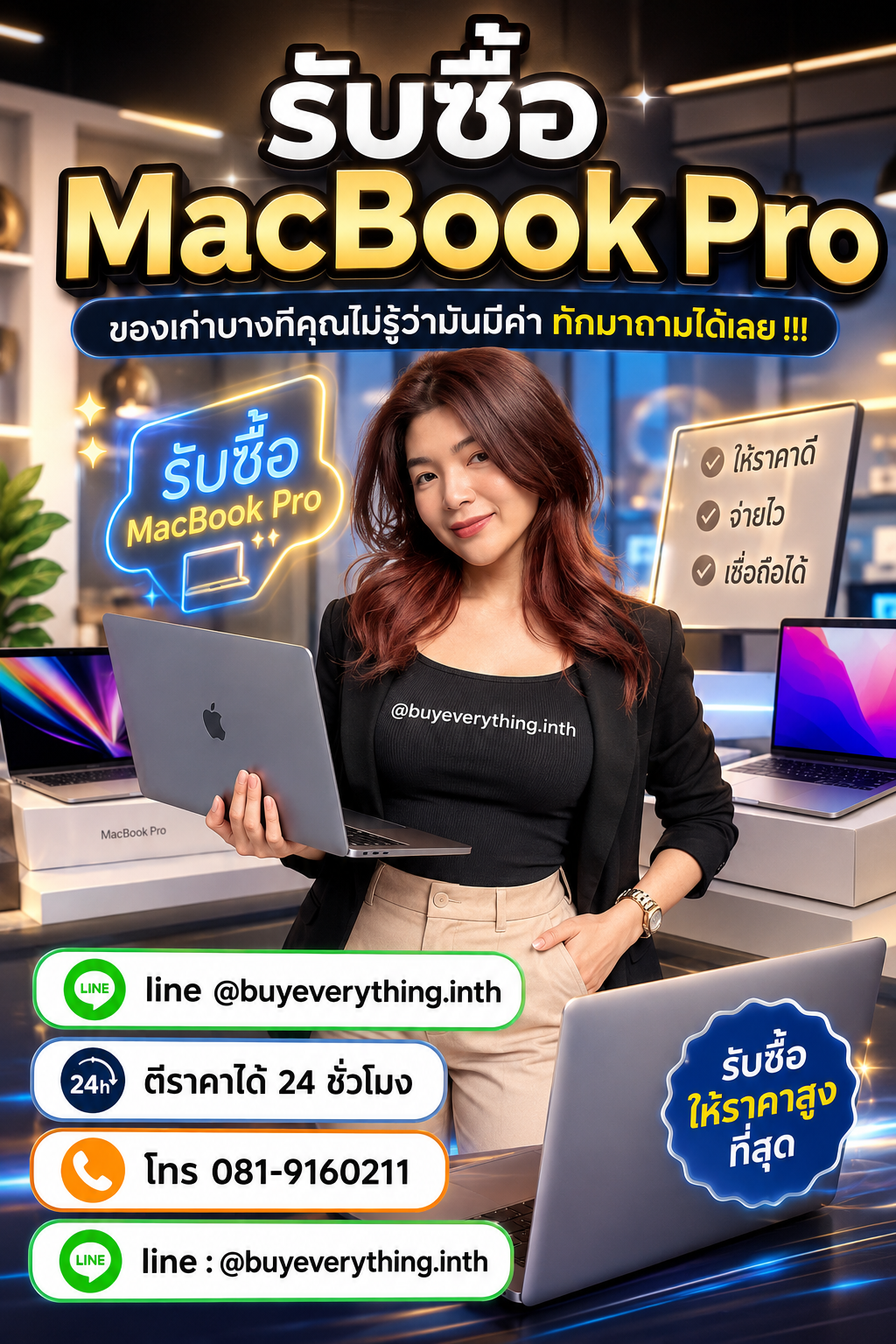 รับซื้อ MacBook Pro เก่า มือสอง เสีย ใช้ไม่ได้