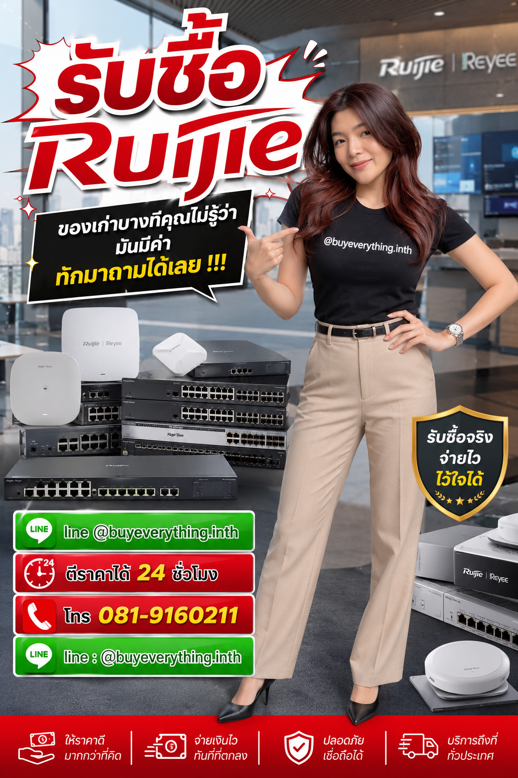 รับซื้อ Ruijie เก่า มือสอง เสีย ใช้ไม่ได้