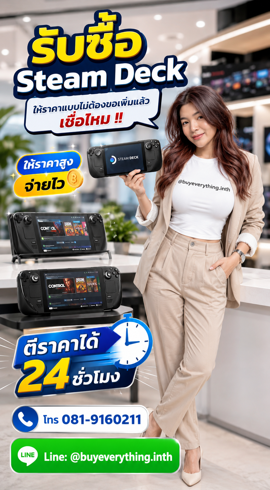 รับซื้อ Steam Deck ให้ราคาดี buyeverything.in.th Line @buyeverything.inth