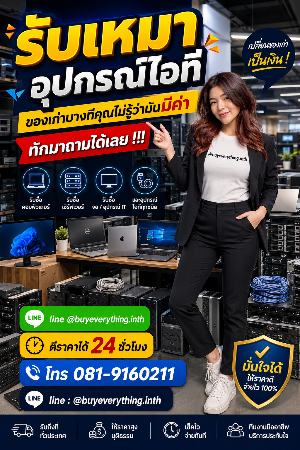 รับเหมาอุปกรณ์ไอทีเก่า มือสอง เสีย ใช้ไม่ได้